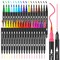 36 Colors Dual Tip Art Markers Pens for Kids Adult Coloring Books, Artist Fine & Brush Tip Coloring Markers Drawing Pen for Journaling Note Taking Lettering Calligraphy Craft Art Supplies Set